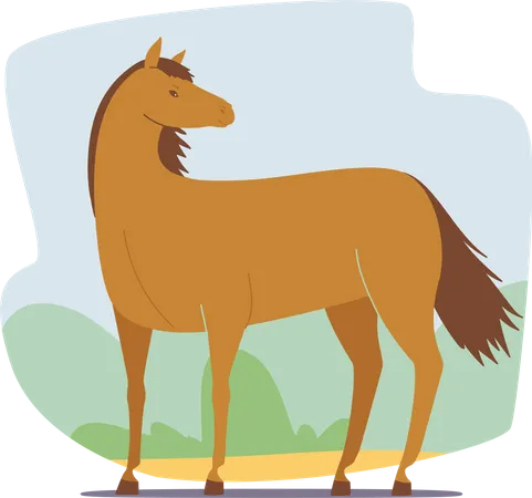 Lindo cavalo marrom  Ilustração