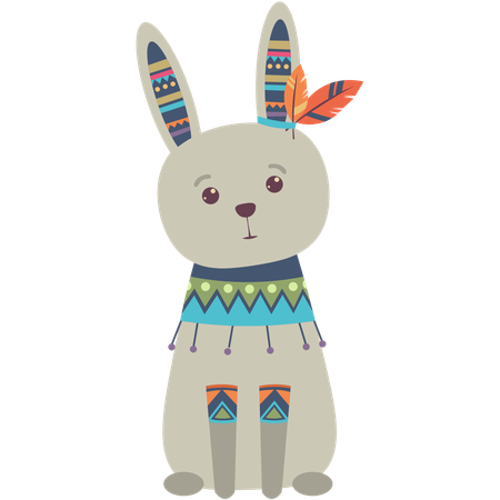 Lindo conejo étnico  Ilustración