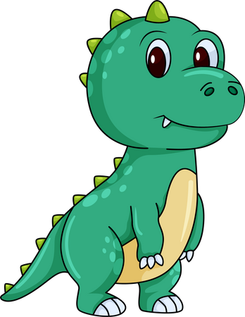 Lindo personaje de dinosaurio  Ilustración
