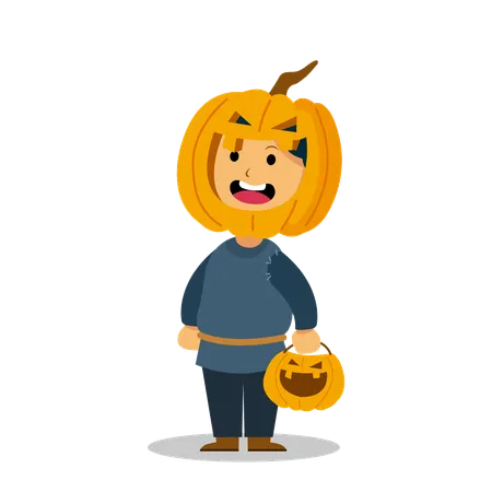 El Personaje Vectorial De Ninos Lindos Usa Disfraz De Fiesta De Halloween Ilustración