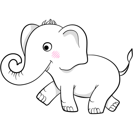 Lindo elefante caminando  Ilustración