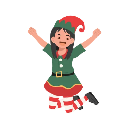 Lindo joven duende feliz Navidad  Ilustración