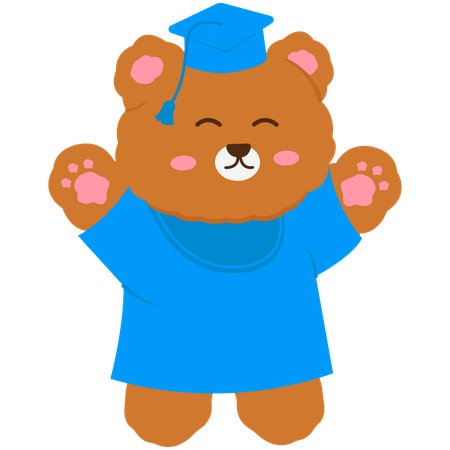 Lindo oso con toga  Ilustración