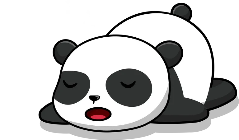 Lindo panda durmiendo  Ilustración