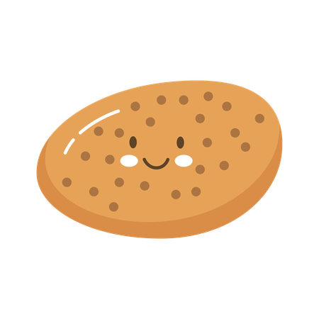 Lindo personaje de deliciosa galleta pan panadería postre comida dulce  Ilustración