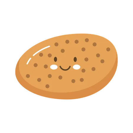 Lindo personaje de deliciosa galleta pan panadería postre comida dulce  Ilustración