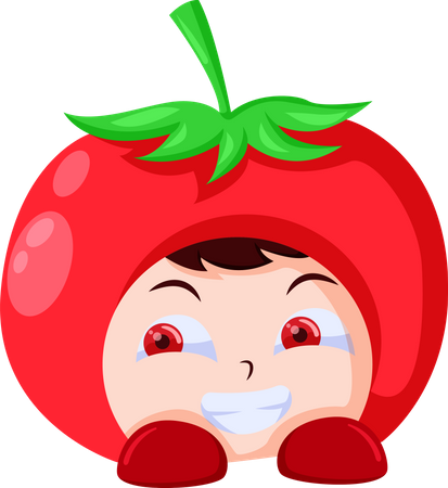 Lindo personaje de tomate  Ilustración