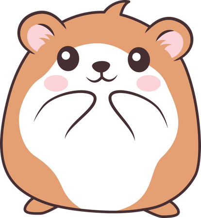 Lindo ratón hámster marrón con expresión feliz  Illustration