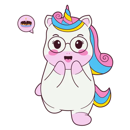 Lindo Cumpleaños Unicornio  Ilustración