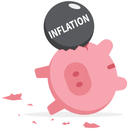 L'inflation provoquant une diminution de la valeur de l'argent  Illustration