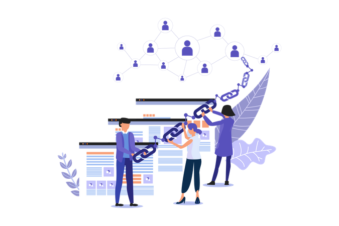 Link Building Marketing  Illustration