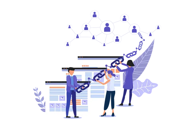 Link Building Marketing  Illustration