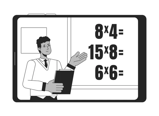 L'insegnante spiega la matematica  Illustration