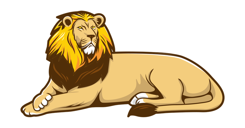 Lion assis  Illustration