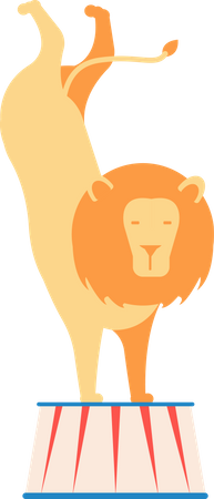 Lion au cirque  Illustration