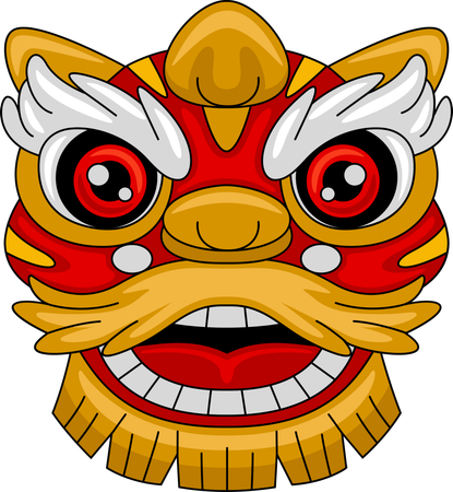 Lion dance mask  Illustration