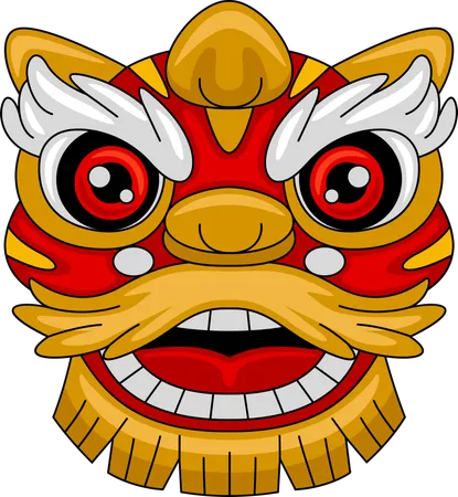 Lion dance mask  Illustration