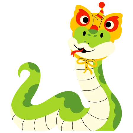 Lion Dance Snake  Illustration