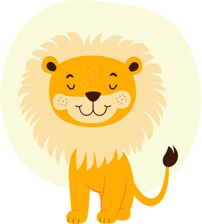 Lion giving pose  Illustration