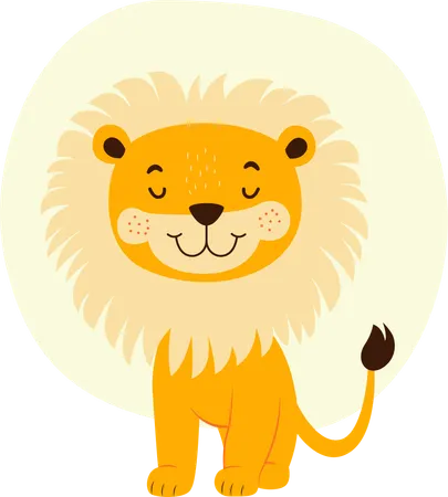 Lion giving pose  Illustration