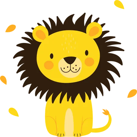 Lion giving pose  Illustration