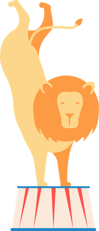 Lion in circus  Illustration