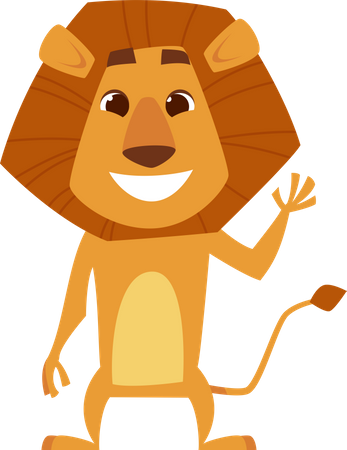 Lion Raising Hand  Illustration