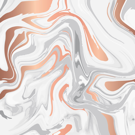 Liquid marble texture design, colorful marbling surface, copper shiny lines, vibrant abstract paint design  Illustration