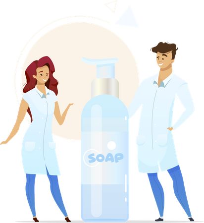 Liquid soap manufacturing  Illustration