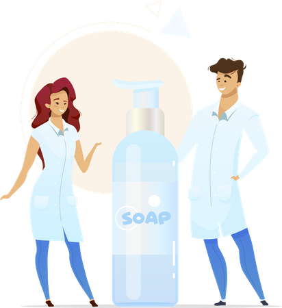 Liquid soap manufacturing  일러스트레이션