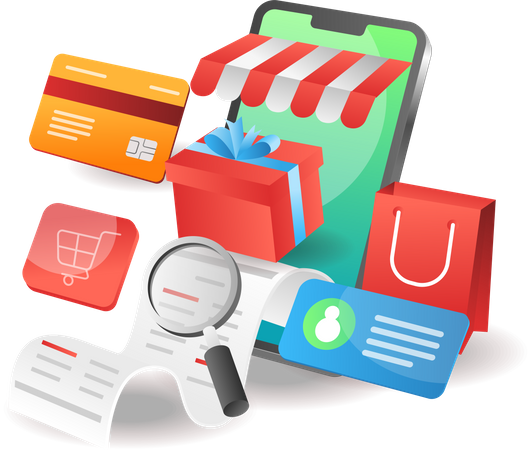 List of online shopping needs  Illustration