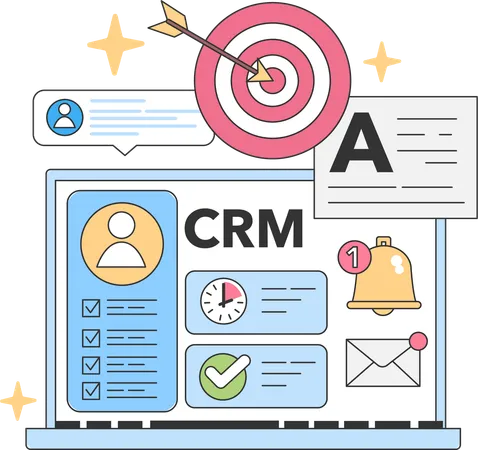 Lista de CRM con objetivo  Ilustración