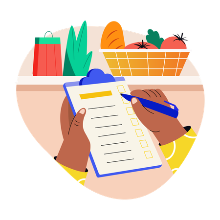 Lista de verificação de compras  Ilustração