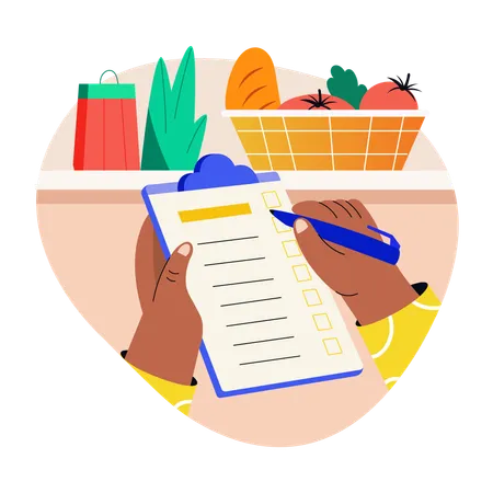 Lista de verificação de compras  Ilustração