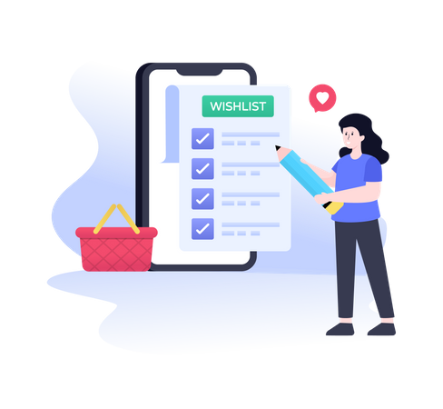 Lista de desejos de compras  Ilustração