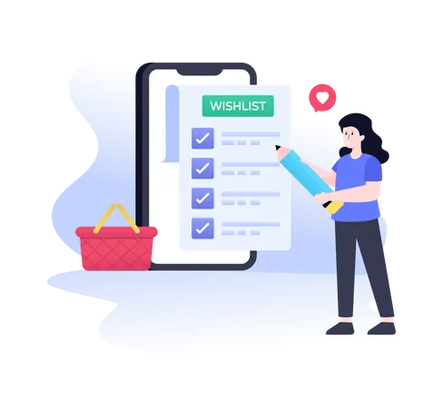 Lista de desejos de compras  Ilustração