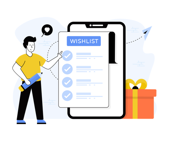 Lista de desejos de compras  Ilustração