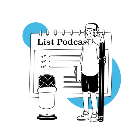 Lista de podcasts  Ilustração