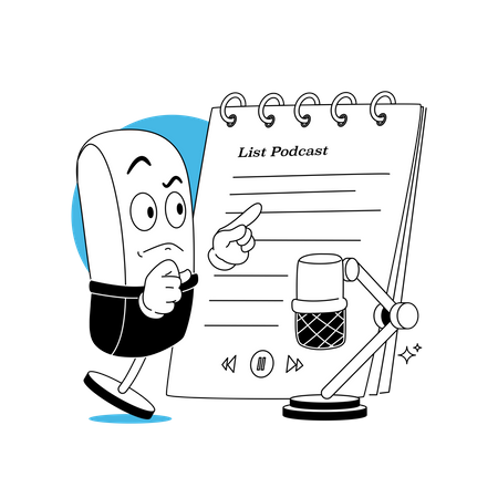 Lista de podcasts  Ilustración