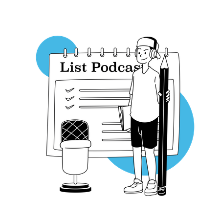 Lista de podcasts  Ilustración