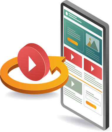 Lista de reproducción de videos de aplicaciones web para teléfonos inteligentes  イラスト
