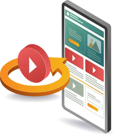 Lista de reproducción de videos de aplicaciones web para teléfonos inteligentes  イラスト