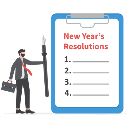 Lista de resoluções de ano novo  Ilustração