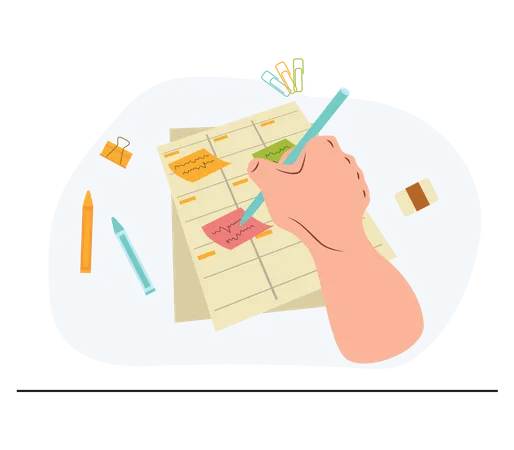 Escribir lista de tareas  Ilustración