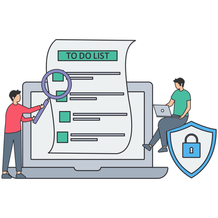 Lista de tareas pendientes de seguridad  Ilustración