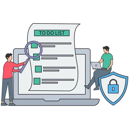 Lista de tareas pendientes de seguridad  Ilustración