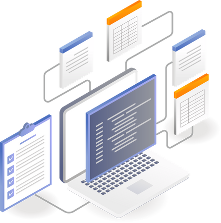 Lista de verificação do banco de dados e linguagem do programador final  Ilustração