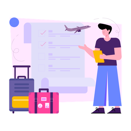 Lista de verificação de viagem  Ilustração
