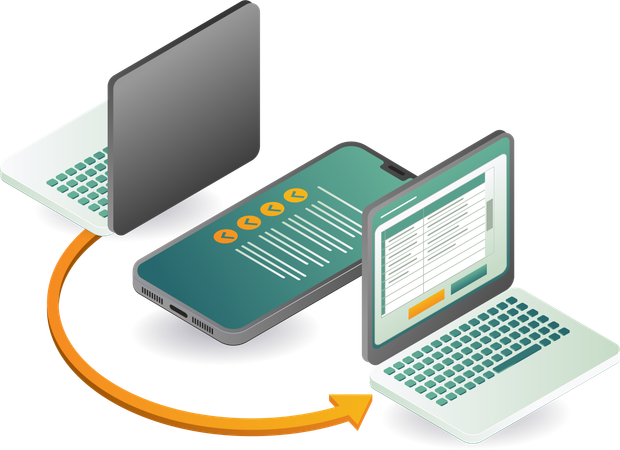 Lista de verificación de datos de la computadora del teléfono inteligente  Illustration