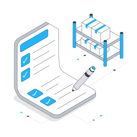 Lista de verificación de inventario de carga  Ilustración